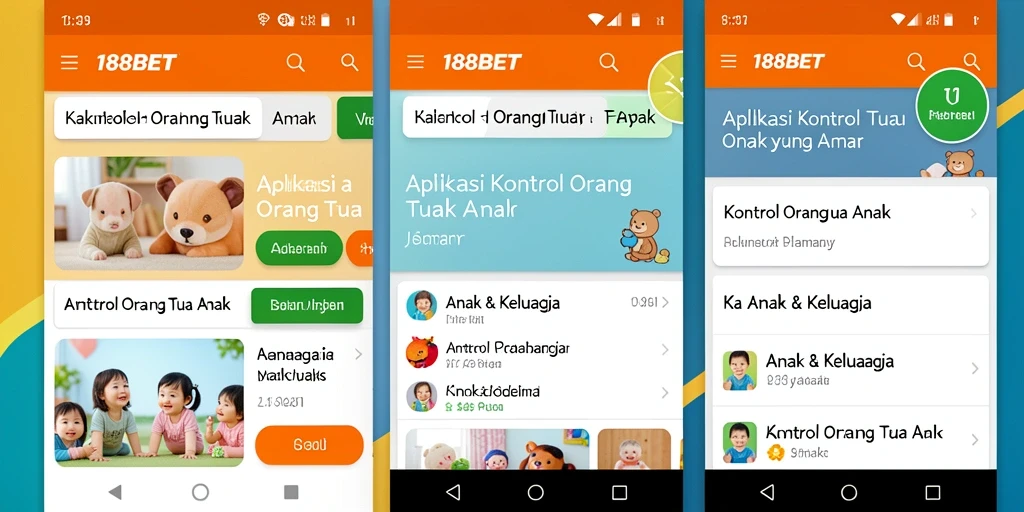 Antarmuka aplikasi Kontrol Orang Tua dengan fitur pemantauan anak.