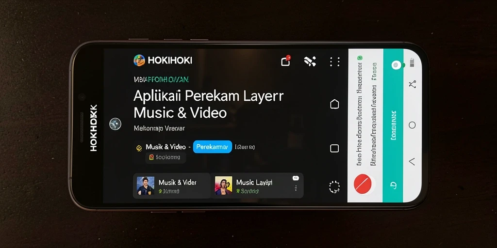 Tampilan antarmuka HOKIHOKI saat merekam layar.