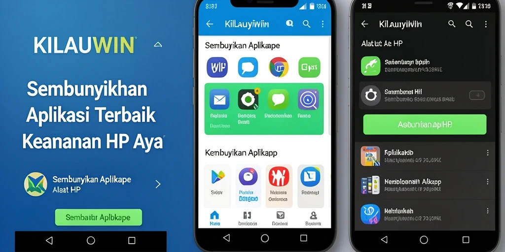 Tampilan antarmuka KILAUWIN yang user-friendly untuk menyembunyikan aplikasi.