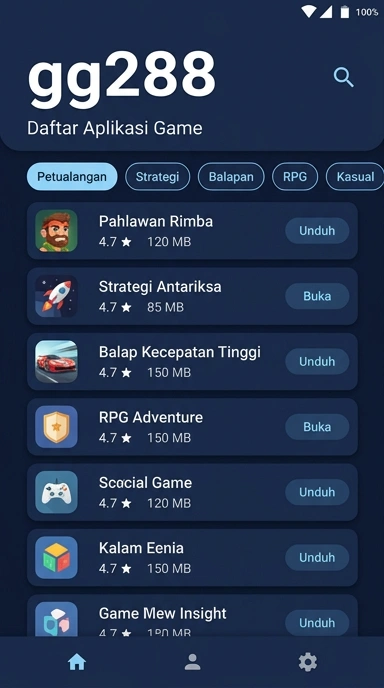 Tampilan katalog aplikasi gg288